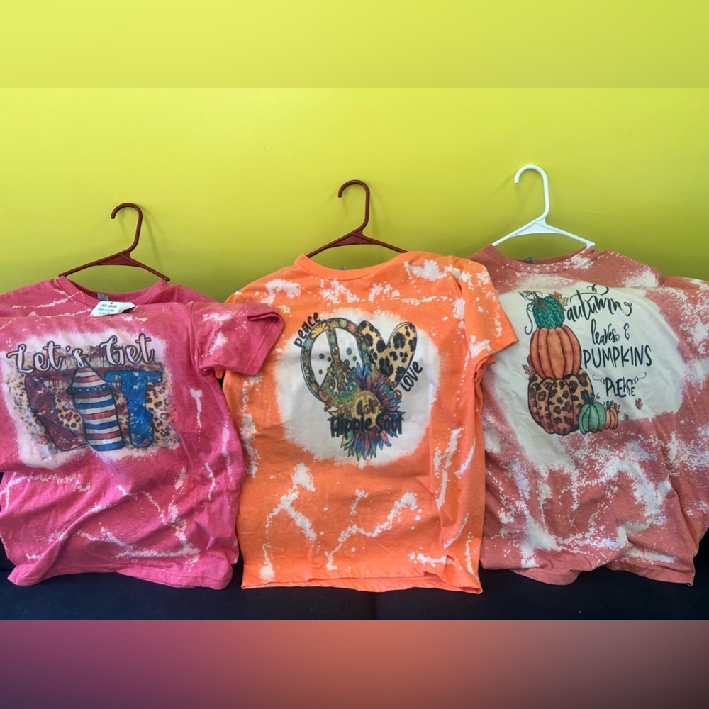 Lot of 3 size small women’s NEW bleached and pressed T-Shirts